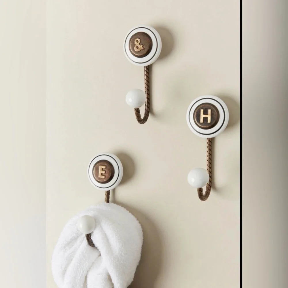 Anthropologie Cachet Monogram Towel Hook Letter “K” - Picture 1 of 8